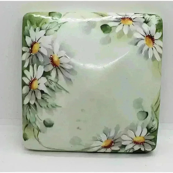 Antique Limoges Large Trinket Jewelry Box PL France Hand Painted Daisy Vintage - Picture 10 of 10